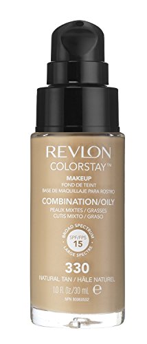 2 x Revlon Colorstay Pump 24HR Make Up SPF15 Comb/Oily Skin 30ml - Natural Tan