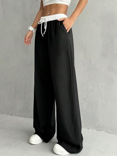 Image of dockstreet Loose fit Open Bottom Joggers /Loose fit, Trouser stylelowers /Cute Style, Relaxed Casual Lounge Pants for Women