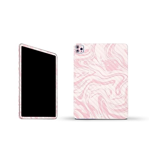 Image of MightySkins Carbon Fiber Skin Compatible with Apple iPad Pro 11 inch M2 4th Gen (2022) Full Wrap Kit - Silky Pink | Protective, Durable Textured Carbon Fiber Finish | Easy to Apply | Made in The USA