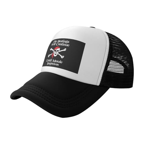 Beatings Will Continue Until Morale Improves Fashion Trucker Hat Snapback Mesh Baseball Cap Unisex