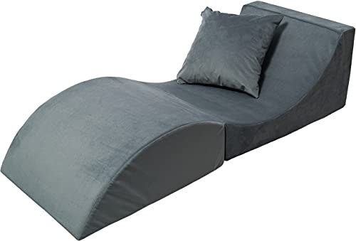 Velinda Poltrona di rilassamento: Divano, Pouf, Pieghevole, Tavolo (Colore: Grigio)