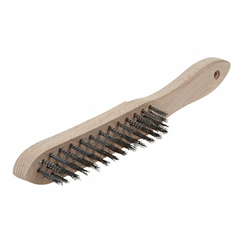 wolfcraft Cepillo manual de alambre de acero, modelo de madera I 2723000 I Para eliminar el óxido y limpiar