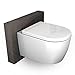 Produktbild BERNSTEIN Design Wand WC spülrandlos Hänge WC Set Toilette abnehmbaren Deckel WC sitz mit Absenkautomatik Hängetoilette WC ohne Spülrand B8030R Tiefspül-WC D-Form WC randlos Softclose-Sitz: Standard