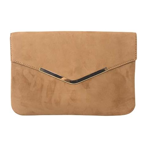 Chicastic Suede Envelope Clutch Purse - Tan/Beige Cover