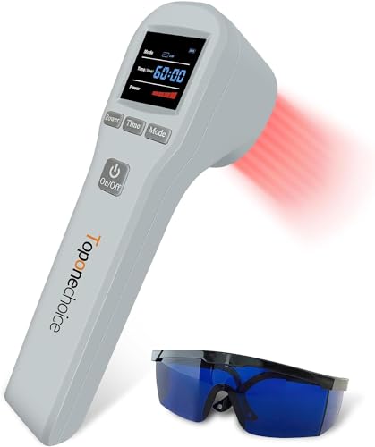 Dispositivo de terapia de luz roja Toponechoice, 4x808nm + 16x650nm, terapia de luz roja de infrarrojo cercano para aliviar el dolor corporal, rodilla, pies, espalda, pierna, relajación muscular,