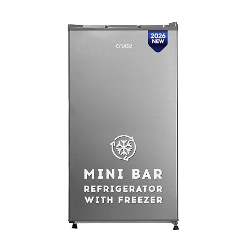 Image of Cruise 100 L Compact Minibar Refrigerator with Freezer - Direct Cool Technology (Single Door, Ideal for Bedroom, Hostels & Offices, 2026 Star Rating, Brushed Steel, CRDSDM-FZ31051S)