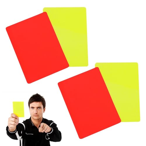 Zernavith 2 Set Soccer Referee Card PVC Red and Yellow Card Soccers Warning and Ejection-Cards Referee Penalty Card Professional Referee-Cards Referee Accessories Kit for Soccer Football Match