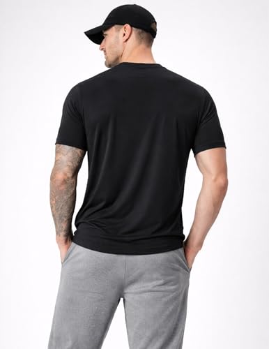 Image of 5 Pack Men's Active Quick Dry Crew Neck T Shirts | Athletic Running Gym Workout Short Sleeve Tee Tops Bulk