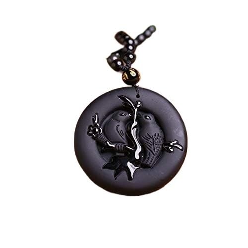 Collier en obsidienne noire amulette porte-bonheur à offrir en cadeau