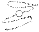Small Silver Day Collar Choker O Ring Unisex Necklace Circle Eternity Charm pure plated for Men...
