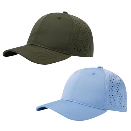 Image of UPF 50+ Performance Water Resistant Baseball Cap Lightweight Breathable Hat Golf Running Boat Hiking for Men Women