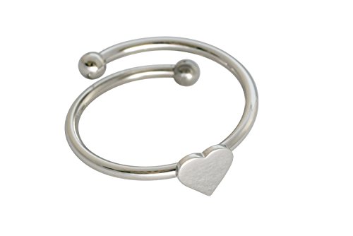 Bague pour Femme en Acier Inoxydable Argenté Avec Coeur Romantique Cover