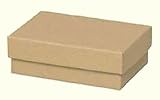 RJ Displays- 25 Pack Cotton Filled Brown Kraft Jewelry Box for Pendant, Charm, Bracelet, Anklet, Ring, Earring, Necklace Chain Jewelry and Small Gift 2 5/8