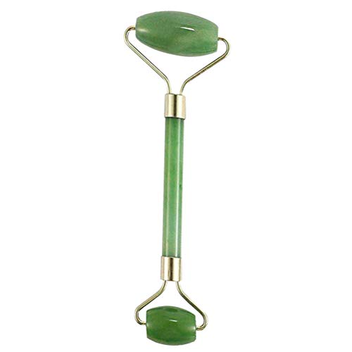 Massage Facial avec Pierre De Jade,Jade Roller Visage,Beauté du Visage Outil De Rouleau De Massage Jade,Naturel Levage Anti-Rides Visage Mince Relax Masseur(A) Cover
