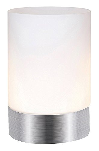 Contemporary Small Brushed Silver Touch Dimmable Table Lamp by Happy Homewares