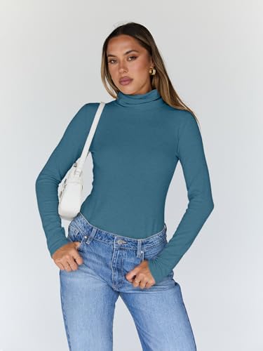Image of Trendy Queen Women's Turtleneck Long Sleeve Shirts Basic Underwear Tops Winter Clothes 2026