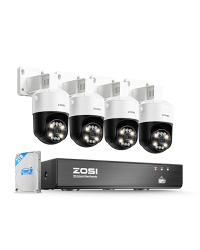 ZOSI 4K 8CH PoE Security Camera System (4-Pack)