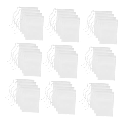 TOYMYTOY 400個 使い捨て抽紐付き無漂お茶パック 高強耐熱不織布ティーバッグ 薬用茶用ルースリーフ対応煎じ薬こし袋