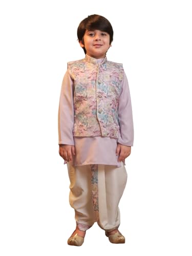 Image of AJ DEZINES Kids Ethnic Wear Kurta Waistcoat and Dhoti Pant for Boys