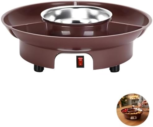 Chocolate Fondue Set, Candy Melting Pot with Multi Compartment Dipping Tray and Stainless Steel Bowl, Chocolate Fondue Pot for Dipping Strawberries, Cookies, Party Desserts, 110V US Cord - 2