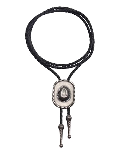 Image of GelConnie Native American Bolo Tie Rodeo Cowboy Leather Necktie Western Necklace Costume Accessories for Men,Women