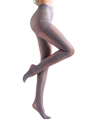 Image of Sahabowi Women Tights, Sheer High Waist Pantyhose, Vintage Control Top Stockings, Siwa7