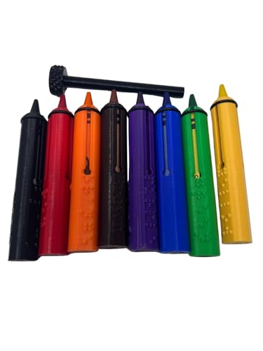 Braille Crayon Holders for the Blind, 8 Sleeves with...