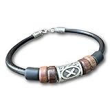 HANA LIMA Runen Armband Leder Gebo G-Rune Futark; verstellbar (anpassbare Größe) für Herren und Damen; handgefertigt