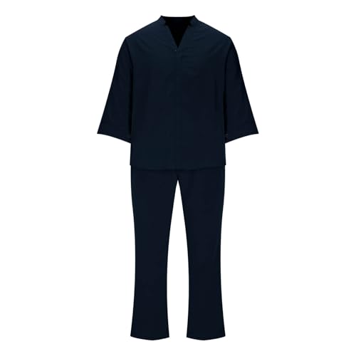 Outdoor Beach Set Mens V Neck Comfy Solid Color Sports Casual 2 Piece Set Breathable Relaxed Lounge Sweatsuits3