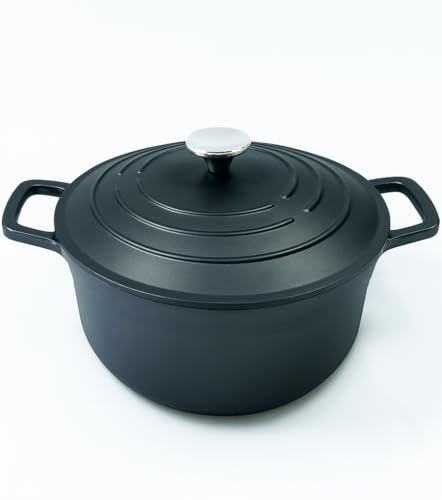 Casserole Dish with Lid Medium 4L, 24cm – Lightweight Cast Aluminium Casserole Pan Deep or Shallow Induction Hob & Oven Safe, Durable Non-Stick Cooking Pot Stew, Roast (Black, 24cm - Deep) - Image 4
