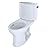 TOTO CST454CEFRG#01 Drake II Two-Piece Elongated 1.28 GPF Universal Height Toilet with CEFIONTECTand Right-Hand Trip Lever, Cotton White