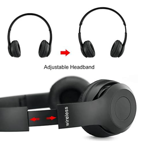 Image of Premium Cushioned Over-Ear Bluetooth Wireless Headphones with Mic | Deep Bass, TF Card, Soft Earcups | Perfect for Mobile, PC, Laptop & Music Lovers Black