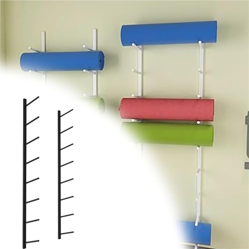 Estante de almacenamiento de plancha para yoga, estante metálico que ahorra espacio, soporte de pared para esterilla de yoga, ideal para centros de bienestar, spas, escuelas, centros de formación y o