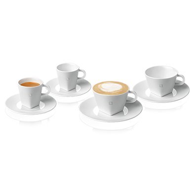 Nespresso Pure 2 Espresso cups & 2 Pure Cappuchino und 4 Untertassen