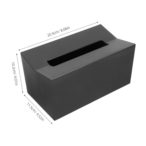 Soporte de pared para pañuelos con diseño moderno rectangular de plástico negro 3