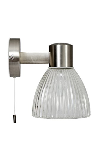 Garden Trading Campden cuarto de baño lámpara de pared, níquel, níquel satinado