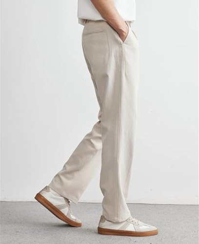 Men's Straight Casual Pants Solid Color Loose Suit Pants3