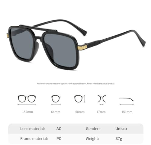 IKANOO Tony Stark Sunglasses for Men Women Vintage Square Metal Frame Spider Man Eyeglasses4