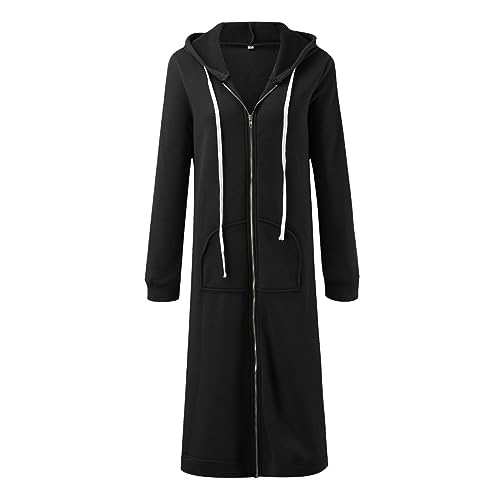 Long Sweatshirt Jacket for Women,Zip Up Hoodies for Women Fall 2025 Long Sleeve Oversized Sweatshirts Casual Lightweight Fleece Long Jackets with Pockets,4