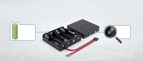 Image of 2 PCS 18650 Cell Lithium Battery Holder - for 3.7V li-ion Plastic case with Lead Wire Hard pin Spring Retention - Black (4 SLOT, 18650