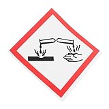 ERINGOGO Korrosionswarnschild Selbstklebendes Ölresistentes Gefahrenschild für Chemische Behälter Langlebiges Vinyl etikett mit Stark Haftender Rückseite für Sichere Kennzeichnung