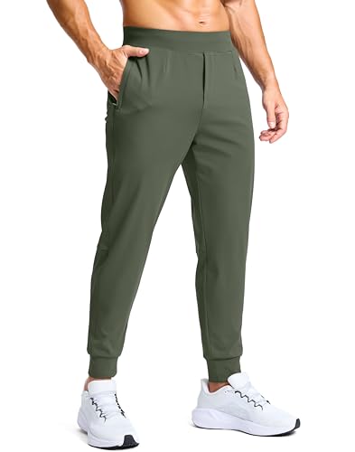 Image of G Gradual Men's Golf Joggers Pants with Zipper Pockets Stretch Sweatpants Slim Fit Track Pants Joggers for Men Work Running