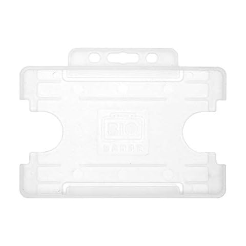100 x Clear BioBadge Landscape ID Card Holders | Open-Faced Badge Holder for Identity, Cards, Passes, Badge | Fits CR80 Sized Cards Cover