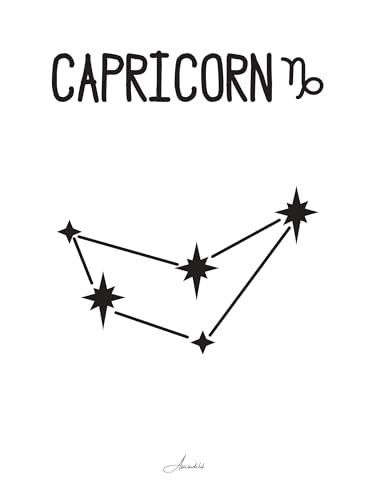 Poster signe Capricorne 30x40 cm - Décoration maison et affiche zodiaque pour mur de chambre
