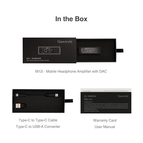 Image of Questyle M12i HiFi Headphone Amplifier [MFi Certified] Portable USB DAC Lossless Mini Audio Amps Supports PCM 768kHz /DSD512 with 3.5mm Outputs High Resolution for Smartphones /PC /Laptops