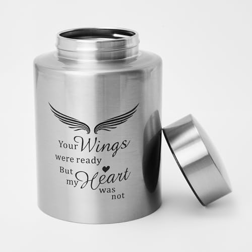 Image of Medium Cremation Urns for Human Ashes Adult Male Female,Medium Decorative Silver Urns for Ashes Women Men (Up to 50 Cubic Inches)