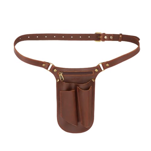 Tourbn TOURBON ceinture à outils de jardin en cuir véritable pour hommes femmes pochette de ganening fleuriste organisateur sac de jardinier
