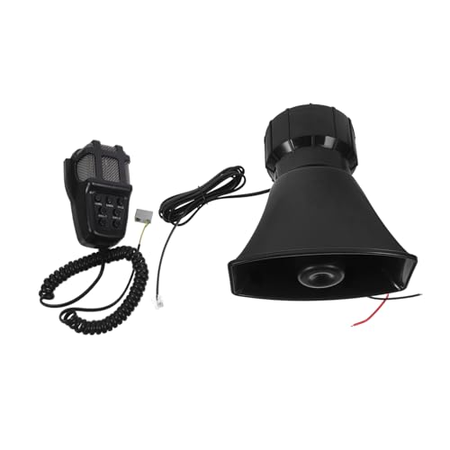iplusmile 1 Juego bocina de alarma sirena neto -bocina advertencia auto cable megáfono bocina de camión silbatos de ciervo para vehiculos accesorio de alarma de coche imán Black