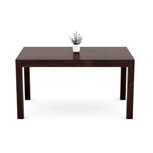 Image of Sheesham Wood Dining Table (57 * 34 * 30 inch) | Multi-Purpose uses Home and Office Desk | Dining Room Furniture | Wooden 6 Seater Dining Table | (Walnut 7-Fanti)