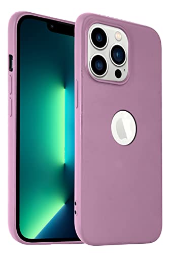 Image of Elzzi Liquid Silicone Cover Compatible for iPhone 13 Pro Case Smooth Touch Gel Rubber Wireless Charging Phone Cases Non-Slip Full Body Protective Shockproof Back Cover 6.1 Inch, Lilac